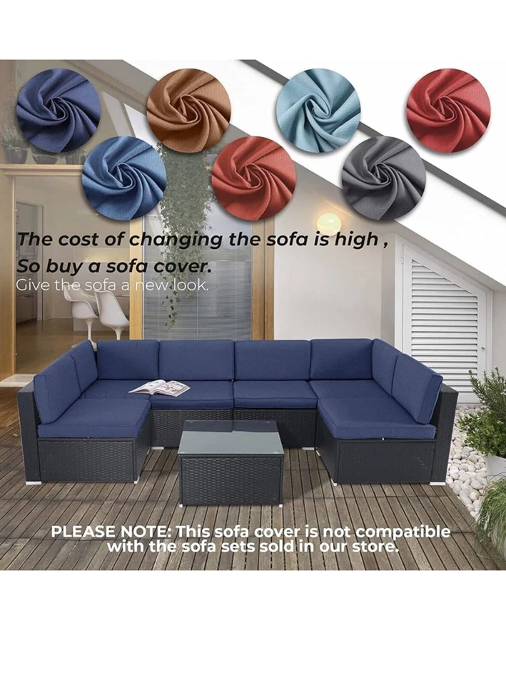 Juego de 12 fundas de cojín para silla de muebles de patio de repuesto para sofá de exterior Foto 1 de 1