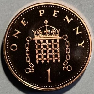 Great Britain 1 Penny 1997 - Portcullis - Queen Elizabeth II - Proof - Picture 1 of 5