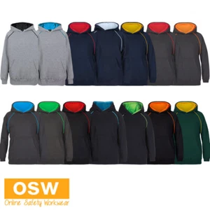 Kids & Adults Contrast Fleecy Hoodie No Drawcord on Kids Sizes Classic Fit 3CFH - Picture 1 of 58