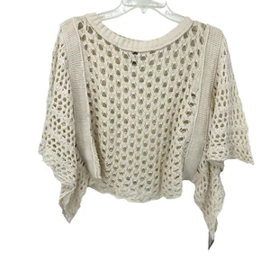 Converse One Star Juniors Womens Sweater Cream Size XS See Through NWT - Picture 1 of 14