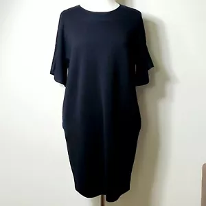 Allude Virgin Wool Knee Length Dress Size Small Short Sleeve - Picture 1 of 10