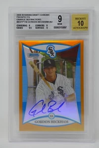 2008 Bowman Chrome Orange Refractors Gordon Beckham AU/25 Rookie 🔥Beckett 9 MIN - Picture 1 of 8
