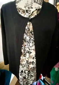 Black Cardigan/Top All-in-One, 16, DASH, 2 in 1 Top, NEW - Picture 1 of 1