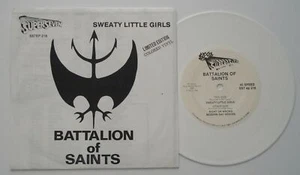 Punk BATTALION OF SAINTS Sweaty Little Girls VG++MYSTIC white vinyl 7" EP 45 KBD - Picture 1 of 4