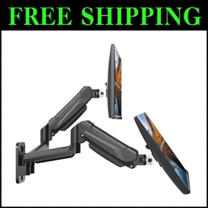 Easy-Install Wall Mount for Dual Monitors - Height Adjustable and Tilt Features - Picture 1 of 10