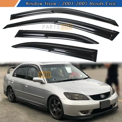 Para Honda Civic JDM Mugen 2001-2005 estilo ventana visera sol lluvia Wnjxirmfx Foto 1 de 4