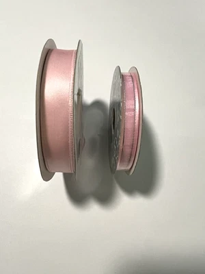 Offray Ribbon 5/8". Baby Pink 17 Yards & 10 yards 3/8" Ribbon Silver Pink(J649A) - Image 1 of 4