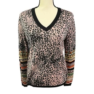 Aldomartins Anthropologie Multicolor Light Wool Blend Knit VNeck Sweater Sz S - Picture 1 of 5