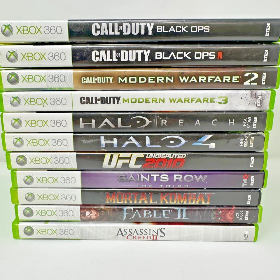 Xbox 360 Paquete 11 Juegos COD Black Ops Black Ops II MW2 MW3 Halo Reach Halo 4 + Foto 1 de 3