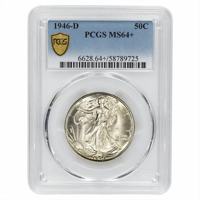 1946D Walking Liberty Half Dollar 50C PCGS MS 64+ - Image 1 of 3