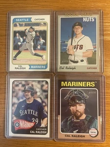 Cal Raleigh Mariners Lot (4) w/ 2019 Topps Heritage #62 TRUE & ONLY ROOKIE MINT - Picture 1 of 1