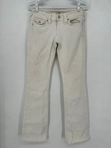 Pantalones de mezclilla True Religion para mujer 27 blancos Becky acampanados bolsillo con solapa - Imagen 1 de 11