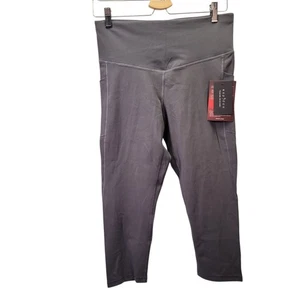 Espidoo Damen High-Waist Capri Legging sportlich Yoga grau mit Taschen groß - Bild 1 von 10