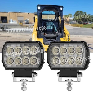 2PCS Square LED WORK LIGHTS Fit CAT Skid loader 259D3 236D3 262D 259D 272D2 XHP - Picture 1 of 10