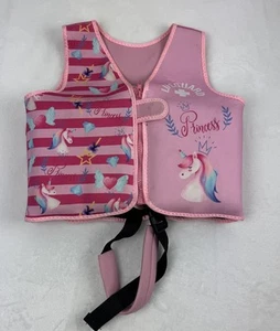 Chaleco de Natación Salvavidas Niños Rosa Princesa Unicornio M/L 33-55 libras - Imagen 1 de 6