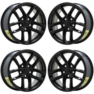 18" Jeep Grand Cherokee Gloss Black wheels rim Factory OEM set 9286 EXCHANGE - Picture 1 of 8
