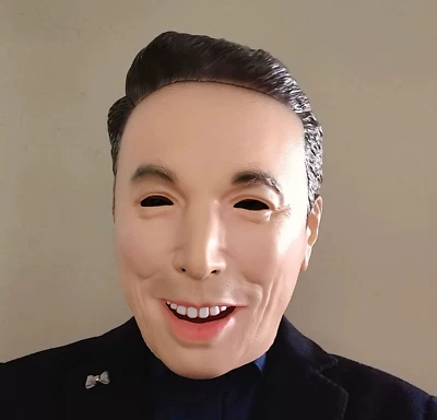 Masquerade Halloween Latex Fancy Elon Musk Head Mask Carnival party Cosplay Prop - Image 1 of 4