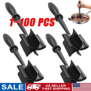 Meat Hamburger Chopper Heat Resistant Utensil Ground Beef Potato Masher Spatula - Picture 1 of 9