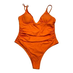 Women's Orange One-Piece Swimsuit Size Large A85 - Picture 1 of 4