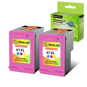 2PK 67XL Tri-color Ink Cartridge For HP 67 XL ENVY 6058 6075 Pro 6452 6455 6400 - Picture 1 of 12