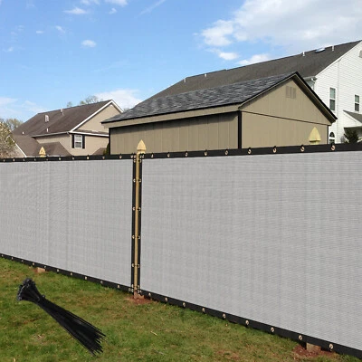 ECOOPTS 5ft Privacy Fence Screen Windscreen Gray Mesh Shade Cover for Garden Yard Pool