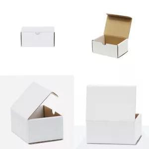 US 100 Stck. Weiß Karton Papierbox Versandverpackung Versandbox Wellpappe 6x4x3 - Bild 1 von 7