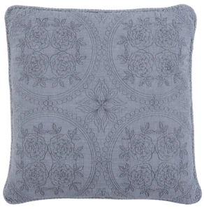 Clayre & Eef Kissenbezug Quiltkissenhülle Kissenhülle Baumwolle 50 x 50 cm grau - Bild 1 von 2