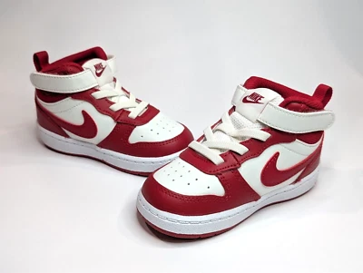 Tenis Nike Court Borough Mid 2 (TDV) vela/rojo/blanco para niños pequeños-talla asst NWB Foto 1 de 4