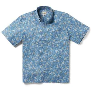 Reyn Spooner Kettle Floral Button Down Shirt Men's XL Lichen Blue Short Sleeve - Picture 1 of 17
