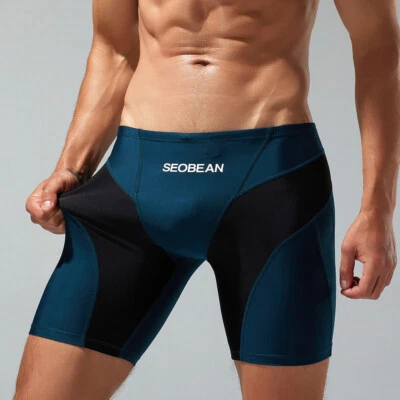 Mens Tight Swim Shorts Professional Quick Dry Swimwear Swimming Trunks Swimsuit - Image 1 of 4