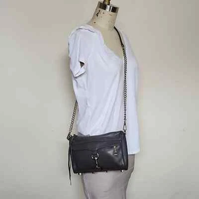 Rebecca Minkoff Mini M.A.C Grey Crossbody Bag - Image 1 of 4