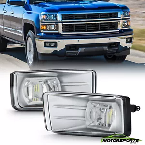 Fit 2007-2016 Chevy Silverado Tahoe/15-19 GMC Yukon LED Chrome Fog Lights Lamp - Foto 1 di 6