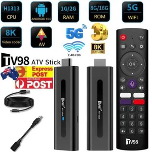 8K HD Fire TV Stick Android 14.0 Media Player WiFi with Bluetooth Voice Remote - Picture 1 of 14