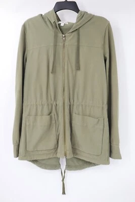 Куртка женская James Perse 2 военная зеленая хлопковая саржевая полевая с капюшоном рыбий хвост - Изображение 1 из 4