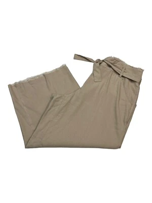 International Concepts Apparel Womens 14 Linen Blend Pants Wide Leg Raw Hem Tie - Image 1 of 4