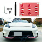 Red Racing Tow Hook License Plate Bumper Mount Bracket For Nissan 370Z 350Z