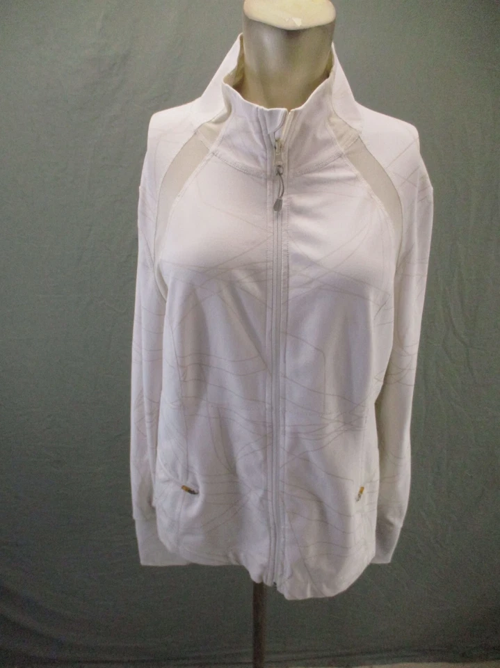 Chaqueta deportiva ZELLA talla XL blanca con cremallera completa cuello con cremallera bolsillo con cremallera 662 Foto 1 de 4