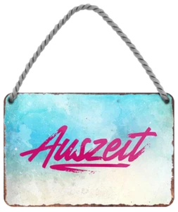 ''Auszeit (schrift magenta)'' 18x12cm Blechschild - Bild 1 von 4