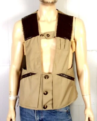 vintage 40s 50s Chief men's Water Repellent Hunting Shooting Vest Indian Head M - Image 1 of 3