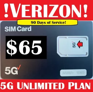 Verizon Unlimited 5G Data $70 Plan for 5G Data Phones with 3 Months of Service! - Picture 1 of 1