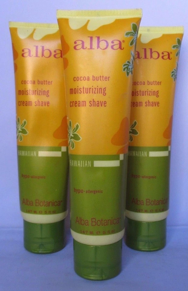 Paquete de 3 cremas hidratantes de manteca de cacao Alba Botanica afeitadas hawaianas ~ 5 oz. cada uno! Foto 1 de 1