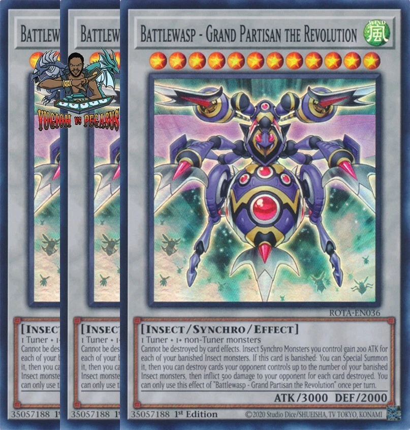 Yugioh! 3x Battlewasp - Grand Partisan the Revolution ROTA-EN036 Super Rare NM - Image 1 of 1