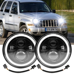 DOT 7" Inch LED Headlights DRL Turn Signal Combo Fit 2003-2007 Jeep Liberty - Picture 1 of 12