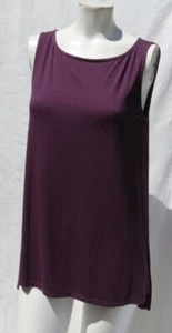 EILEEN FISHER women’s S Purple Viscose Jersey Knit Hi Lo Hem Shirt Tank Top - Picture 1 of 5