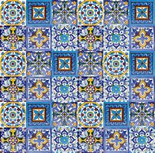 Blue and Yellow Mexican Tiles Talavera SET WALL TILES For Bath Kitchen - Armando