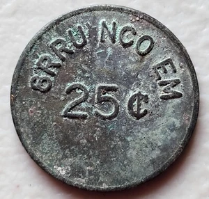 8RRU NCO EM 25 Cents US Military Club Token - Picture 1 of 2