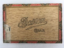 VINTAGE BOSTON TOBACCO CIGAR BOX HOUDE GROTHE MONTREAL QUEBEC CANADA SIGN TYPE 1