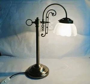 Elegant Vintage 21" Tall Brushed Brass Antique Style Table/Desk Lamp - Picture 1 of 10