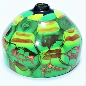 Stefano Morasso Murano Art Glass Perfume Bottle Signed Italy Green/Copper - Picture 1 of 8