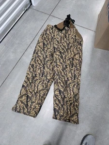 Columbia Camo Bibs Overalls Mens Medium Camo Flannel Outdoor Hunting Xl - Picture 1 of 5